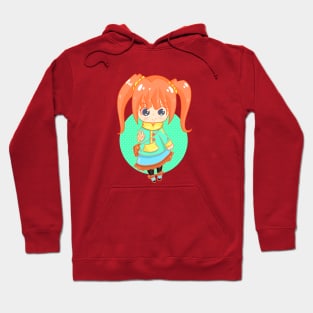 cute funny little girl cartoon Hoodie